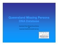 Queensland Missing Persons DNA Database - CrimTrac