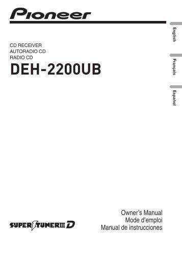 DEH-2200UB - Pioneer Electronics