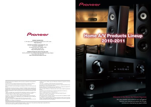 Home A V Catalog 10 11 Autumn Edition Pioneer Home A V Catalog 10 11 Autumn Edition Pioneer