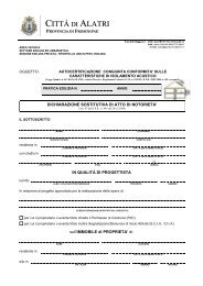 Autocertificazione ConformitÃ  Isolamento acustico - Comune di Alatri