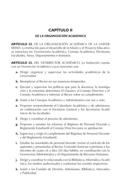 Reglamento General - Universidad El Bosque