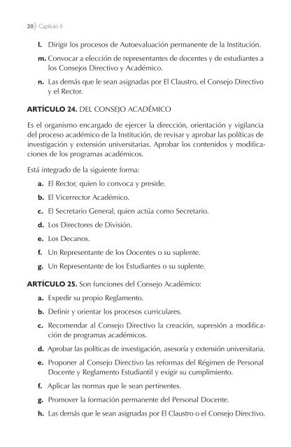 Reglamento General - Universidad El Bosque