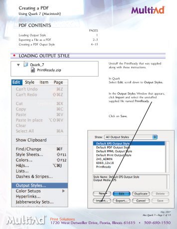 Creating a PDF PDF CONTENTS â¢ LOADING OUTPUT ... - MultiAd