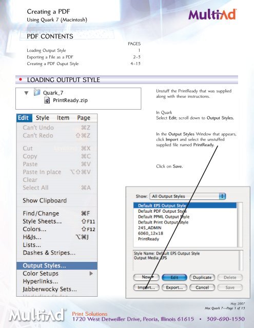 Creating a PDF PDF CONTENTS â¢ LOADING OUTPUT ... - MultiAd