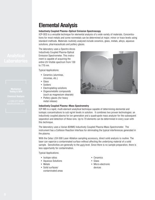 Analytical Laboratory Services - CoorsTek