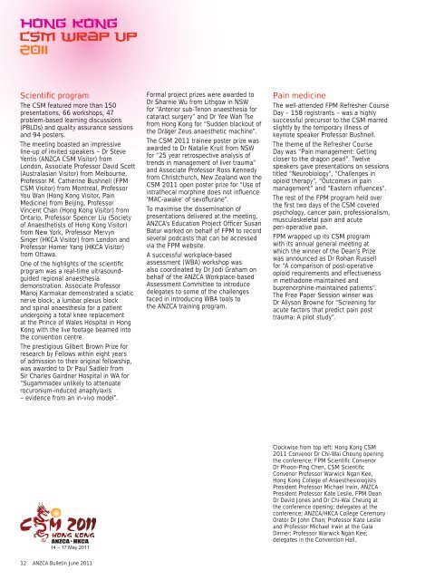 ANZCA Bulletin June 2011 - Australian and New Zealand College of ...