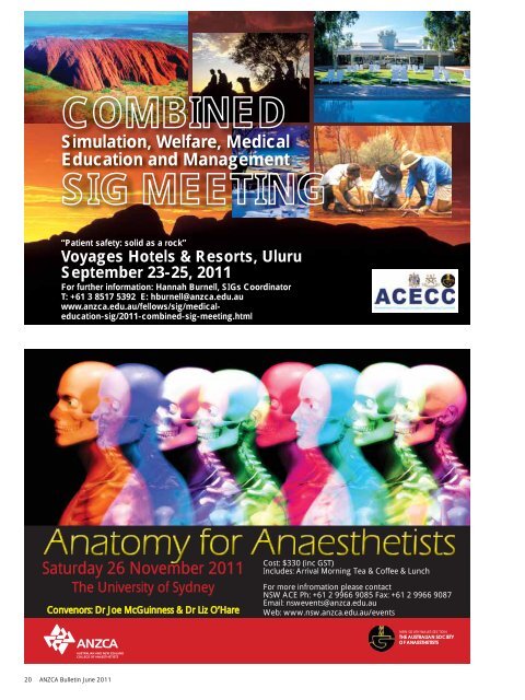 ANZCA Bulletin June 2011 - Australian and New Zealand College of ...