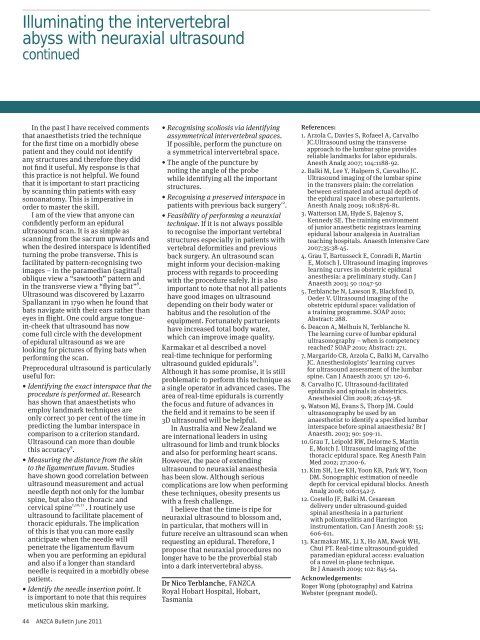 ANZCA Bulletin June 2011 - Australian and New Zealand College of ...