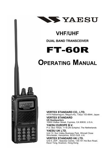 FT-60R - Yaesu UK Ltd