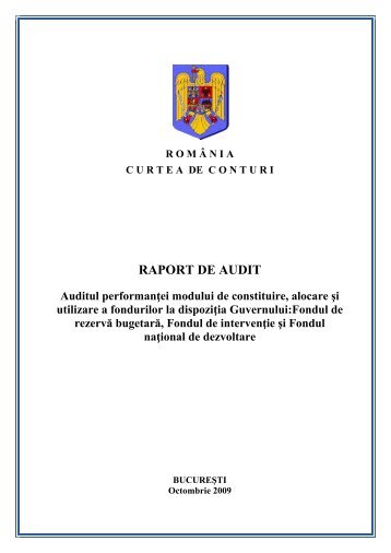 Audit performanta fonduri - Curtea de Conturi