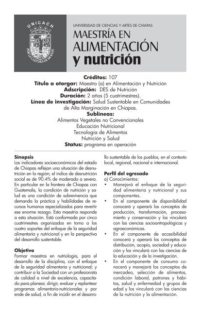 y nutrición - Universidad de Ciencias y Artes de Chiapas
