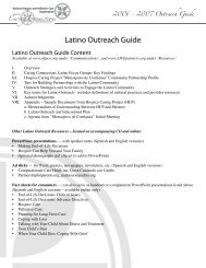 Latino Outreach Guide Content - Caring Connections