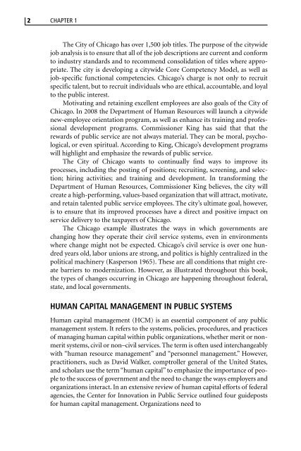 Introduction to Human Capital Management in Public ... - CQ Press