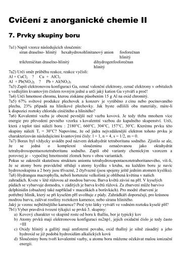 CviÄenÃ­ z anorganickÃ© chemie II
