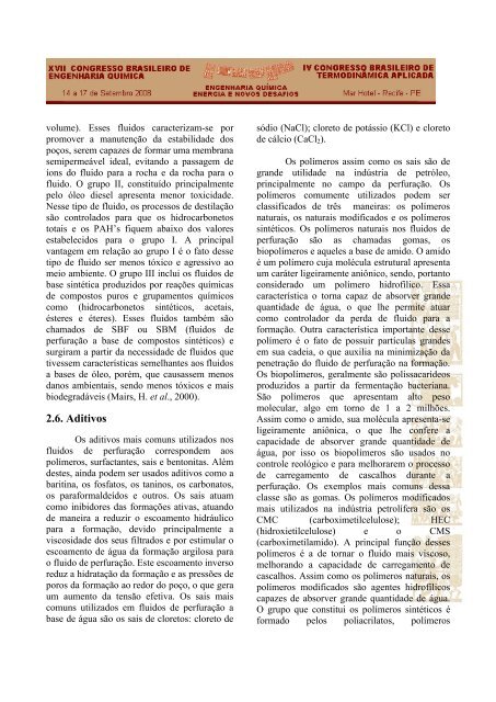 estudo dos constituintes dos fluidos de ... - PPGEM - UTFPR