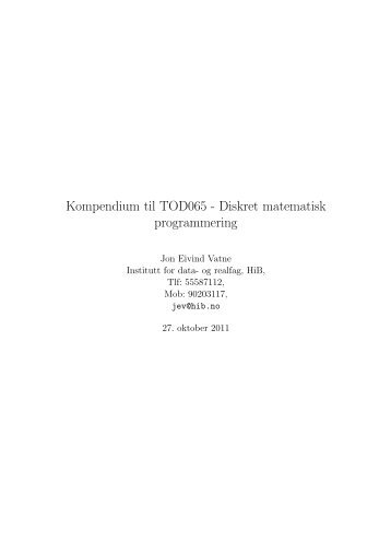 Kompendium til TOD065 - Diskret matematisk programmering