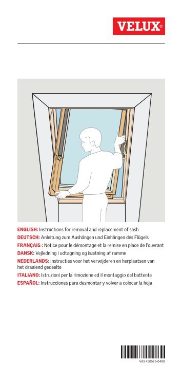 English: Instructions for removal and replacement of sash ... - Velux