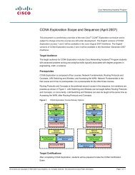 CCNA Exploration Scope and Sequence (April 2007) - Cisco