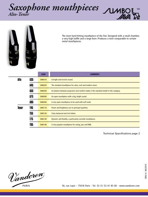 Clarinet reeds - vandoren