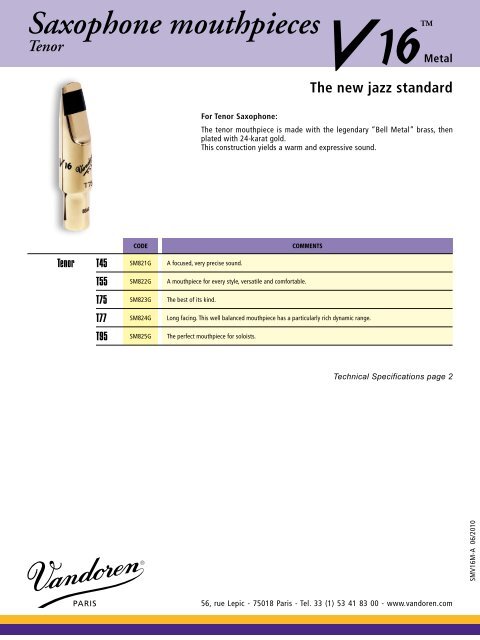 Clarinet reeds - vandoren