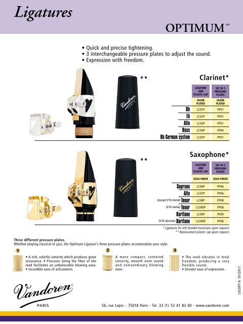 Clarinet reeds - vandoren