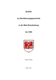 Quellen zur Bevölkerungsgeschichte in der Mark Brandenburg bis ...