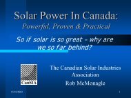 Solar Power In Canada: - Pollution Probe