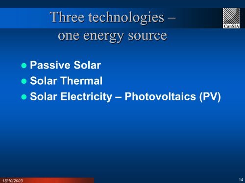 Solar Power In Canada: - Pollution Probe