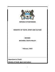 National Youth Policy - Ministry of Youth, Sport & Culture