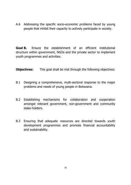 National Youth Policy - Ministry of Youth, Sport & Culture