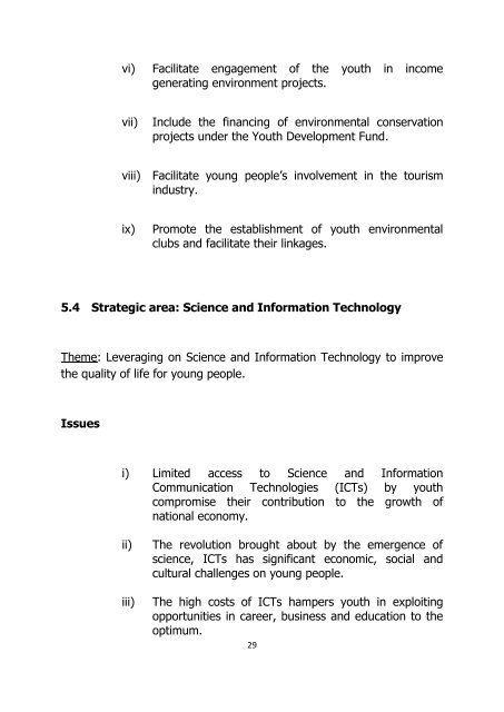 National Youth Policy - Ministry of Youth, Sport & Culture