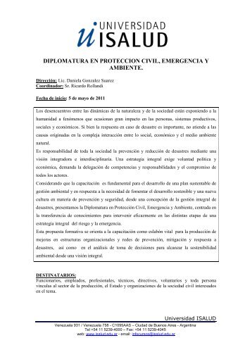 diplomatura en proteccion civil, emergencia y ambiente.