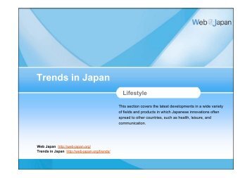 Trends in Japan Lifestyle - Web Japan