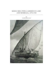 KHOJA SHIA ITHNA-ASHERIS IN LAMU AND MOMBASA, 1870-1930