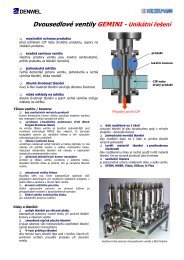 Dvousedlové ventily GEMINI - Unikátní řešení - DENWEL, spol. s ro