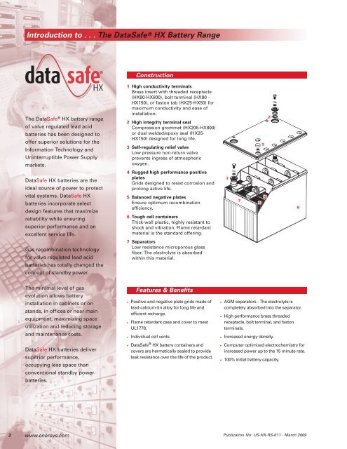 DataSafe HX Range Summary - ODYSSEY Batteries