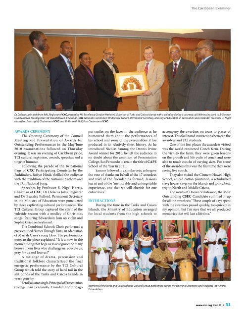 The Caribbean Examiner â¢ Vol 9 â¢ No 1 â¢ May 2011