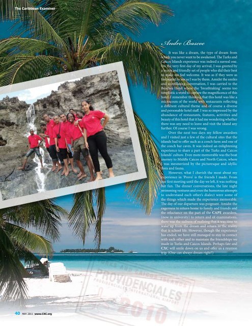 The Caribbean Examiner â¢ Vol 9 â¢ No 1 â¢ May 2011