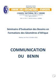 communication du benin - FÃ©dÃ©ration des GÃ©omÃ¨tres Francophones