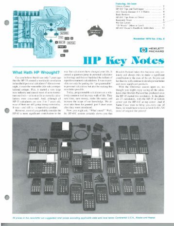 HP Key Notes - HP Computer Museum