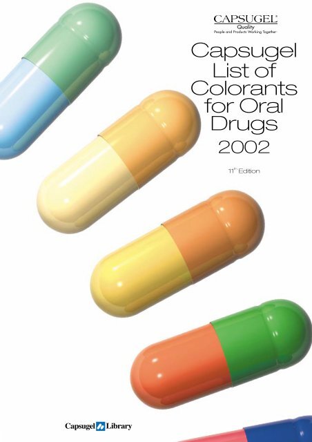 Capsugel List Of Colorants For Oral Drugs
