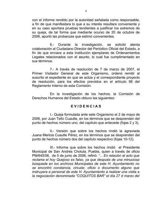 recomendaciÃ³n numero: /2004 - ComisiÃ³n de Derechos Humanos ...