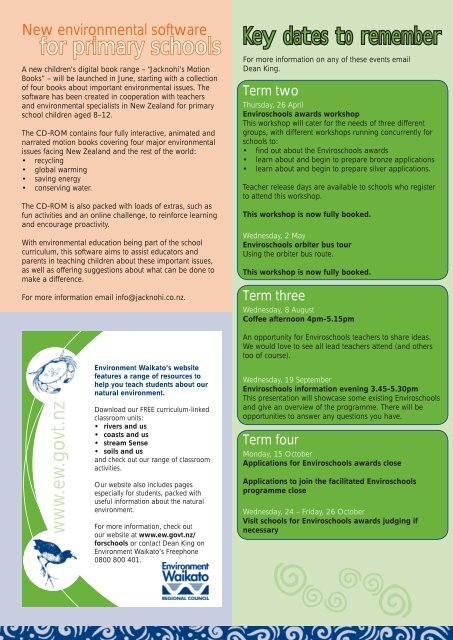 Enviroschools Newsletter no. 11 - May 2007 - Waikato Regional ...