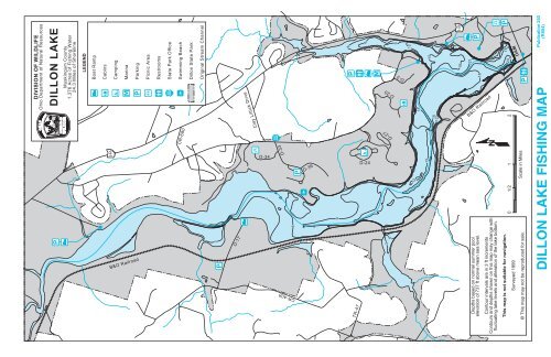 Dillon State Park Map Dillon Lake Fishing Map - Ohio Department Of Natural Resources