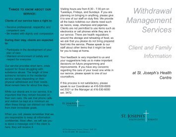 Withdrawal Management Services - St. Joseph's Health Centre ...