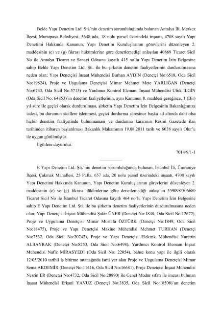 03.12.2011 tarih ve 28131 sayÄ±lÄ± Resmi Gazete: Ä¡arel YapÄ± Denetim ...