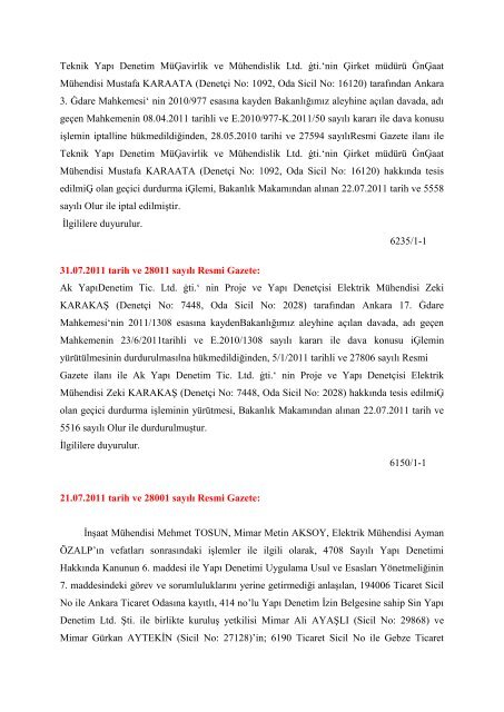 03.12.2011 tarih ve 28131 sayÄ±lÄ± Resmi Gazete: Ä¡arel YapÄ± Denetim ...