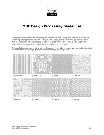 MDF Design Processing Guidelines - SpanoGroup
