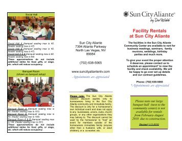 Facility Rentals at Sun City Aliante