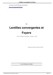 Lentilles convergentes et Foyers - Cours de physique et de chimie